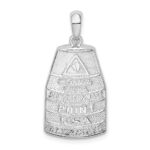 De-Ani Sterling Silver Rhodium-Plated Polished Large Key West USA Pendant