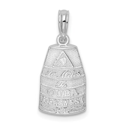 De-Ani Sterling Silver Rhodium-Plated Polished Small Key West USA Pendant