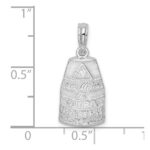 De-Ani Sterling Silver Rhodium-Plated Polished Small Key West USA Pendant - Image 6