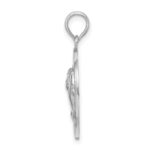 De-Ani Sterling Silver Rhodium-Plated Textured Key West with Dolphins Pendant - Image 2