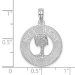 De-Ani Sterling Silver Rhodium-Plated Textured Key West with Palm Tree Pendant - Image 6