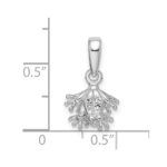 De-Ani Sterling Silver Rhodium-Plated Polished Mini Frog Pendant - Image 4