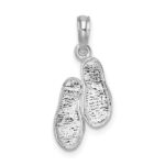 De-Ani Sterling Silver Rhodium-Plated Polished 3D Flip-flops Pendant - Image 3