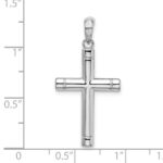 De-Ani Sterling Silver Rhodium-Plated Polished Tubular Latin Cross Pendant - Image 2