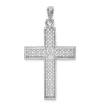 De-Ani Sterling Silver Rhodium-Plated Polished Large Latin Cross Pendant - Image 3