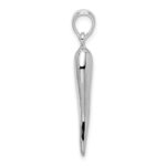 De-Ani Sterling Silver Rhodium-Plated Polished 3D Italian Horn Pendant - Image 2