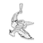 De-Ani Sterling Silver Rhodium-plated Polished Flying Pelican Pendant - Image 3