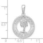 De-Ani Sterling Silver Rhodium-Plated Textured Bahamas with Palm Tree Pendant - Image 4