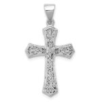 Sterling Silver Rhodium Diamond Cross Pendant