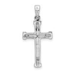 Sterling Silver Rhodium Diamond Cross Pendant - Image 4