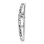 Sterling Silver Rhodium-plated Diamond Cross Chain Slide - Image 2