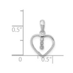 Sterling Silver Diamond Rhodium Heart Pendant - Image 4