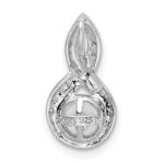 Sterling Silver Rhodium 6mm FW Cultured Pearl & Diamond Chain Slide - Image 4