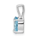 Sterling Silver Rhodium Light Swiss Blue Topaz Pendant - Image 2