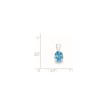 Sterling Silver Rhodium Light Swiss Blue Topaz Pendant - Image 3