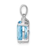Sterling Silver Rhodium-plated Sky Blue Topaz Diamond Pendant - Image 2