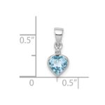 Sterling Silver Rhodium Light Swiss Blue Topaz Diamond Pendant - Image 4