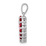 Sterling Silver Rhodium Garnet Pendant - Image 2