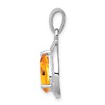 Sterling Silver Rhodium Citrine & Diamond Pendant - Image 2