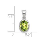 Sterling Silver Rhodium Plated Peridot Pendant - Image 3