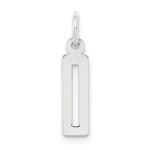 Sterling Silver/Rhodium-plated Elongated Polished Number 0 Charm