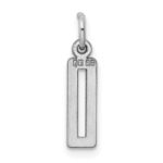 Sterling Silver/Rhodium-plated Elongated Polished Number 0 Charm - Image 4