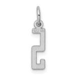 Sterling Silver/Rhodium-plated Elongated Polished Number 5 Charm - Image 4