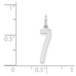 Sterling Silver/Rhodium-plated Elongated Polished Number 7 Charm - Image 3