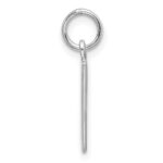 Sterling Silver/Rhodium-plated Elongated Number 17 Charm - Image 2