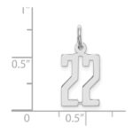 Sterling Silver/Rhodium-plated Elongated Number 22 Charm - Image 3