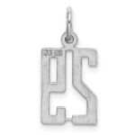Sterling Silver/Rhodium-plated Elongated Number 29 Charm - Image 4