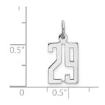Sterling Silver/Rhodium-plated Elongated Number 29 Charm - Image 3