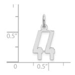 Sterling Silver/Rhodium-plated Elongated Number 44 Charm - Image 3