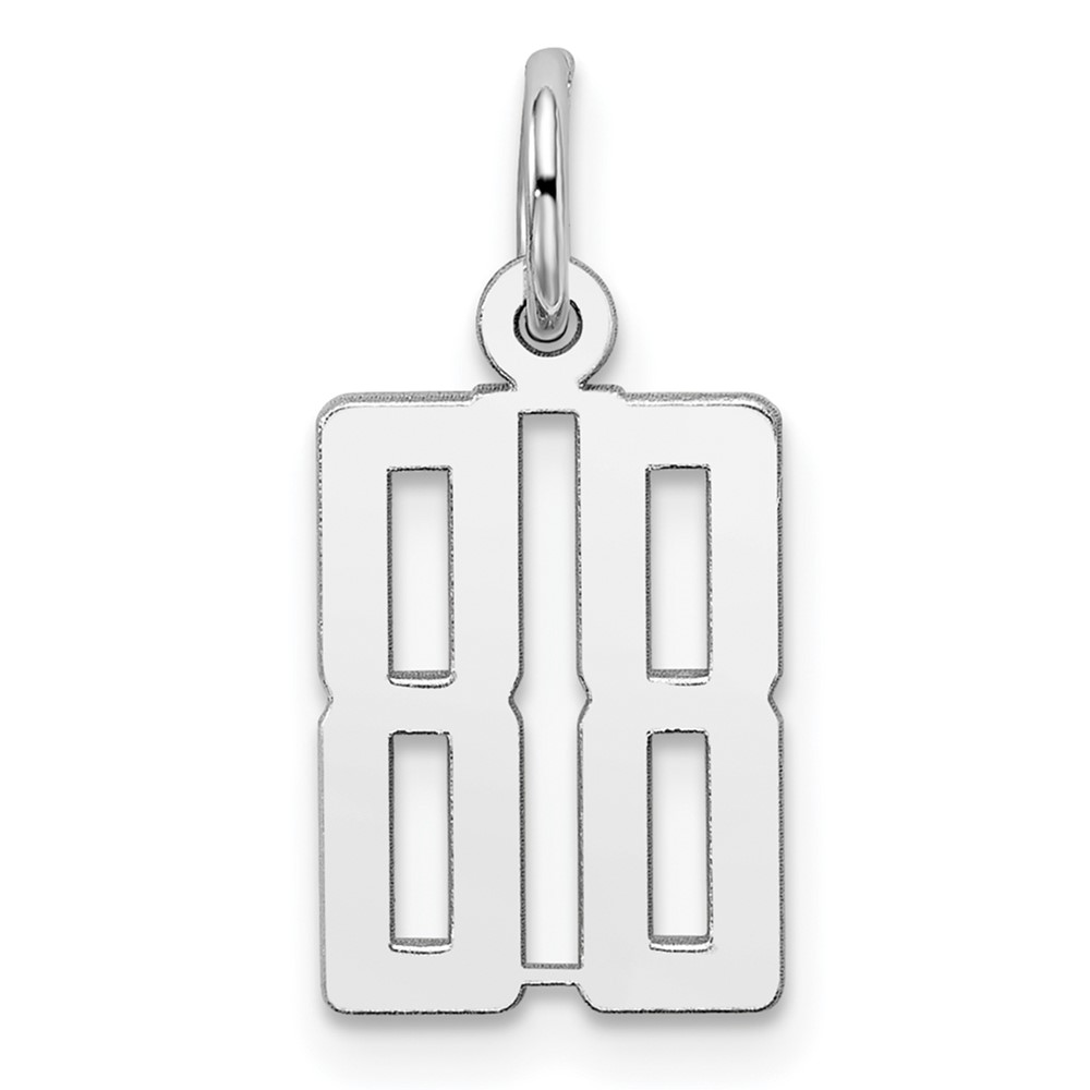 QES88.jpg Sterling Silver/Rhodium-plated Elongated Number 88 Charm - Image 1