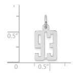 Sterling Silver/Rhodium-plated Elongated Number 93 Charm - Image 3