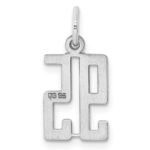 Sterling Silver/Rhodium-plated Elongated Number 95 Charm - Image 4