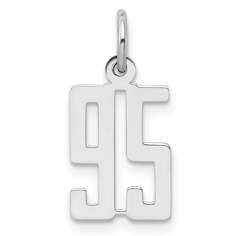 QES95.jpg Sterling Silver/Rhodium-plated Elongated Number 95 Charm - Image 1