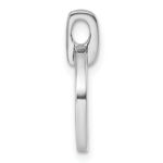 Sterling Silver Rhodium-plated White and Red CZ Open Circle Pendant - Image 2