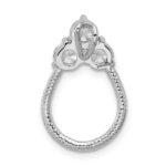Sterling Silver Rhodium-plated Three CZ Textured Loop Chain Slide Pendant - Image 3