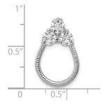 Sterling Silver Rhodium-plated Three CZ Textured Loop Chain Slide Pendant - Image 4