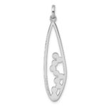 Sterling Silver Rhodium-plated Polished Oval Bubbles Pendant - Image 3