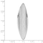 Sterling Silver Rhodium-plated Polished and Brushed Fancy Concave Oval Chain Slide Pendant - Image 4