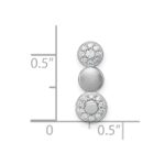 Sterling Silver Rhodium-plated Polished and Satin CZ  3-Circles Chain Slide Pendant - Image 4