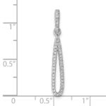 Sterling Silver Rhodium-plated CZ Oval Dangle Pendant - Image 4