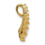 Sterling Silver Gold-tone Black Enamel and CZ Chain Slide Pendant - Image 2