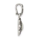 Sterling Silver Antiqued Marcasite and Mother of Pearl Oval Fancy Pendant - Image 2