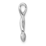 Sterling Silver Rhodium-plated Polished and Brushed Fancy Teardrop Heart Chain Slide - Image 2