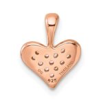 Sterling Silver Rhodium-plated and Rose Gold-plated CZ Heart Pendant - Image 3