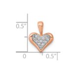 Sterling Silver Rhodium-plated and Rose Gold-plated CZ Heart Pendant - Image 4