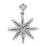Sterling Silver Rhodium-plated Polished CZ Star Chain Slide Pendant - Image 3